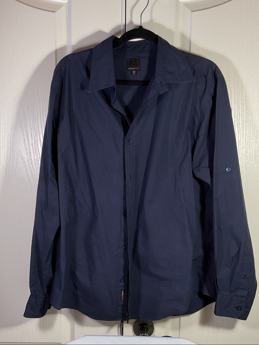 Murano Sport Men's Dark Navy Long-Sleeve Button-Down Shirt